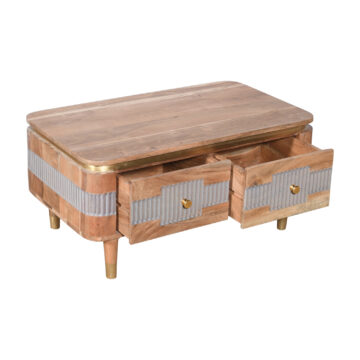 Lazenby Acacia Wood 2 Drawer Coffee Table