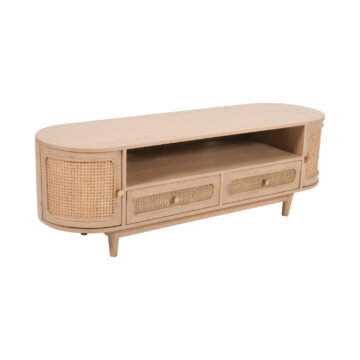 Marbella Cane & Mango Wood 2 Door 2 Drawer TV Cabinet 152cm