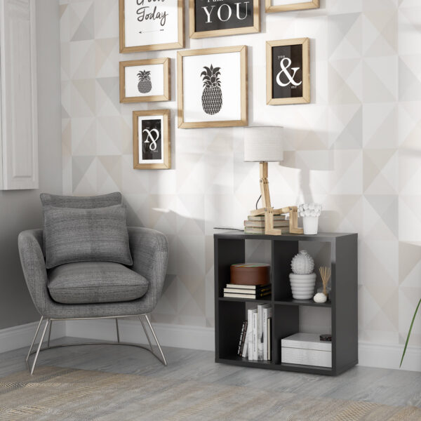 Mauri Cube 2x2 Storage Unit in Matte Black | Self Assembly