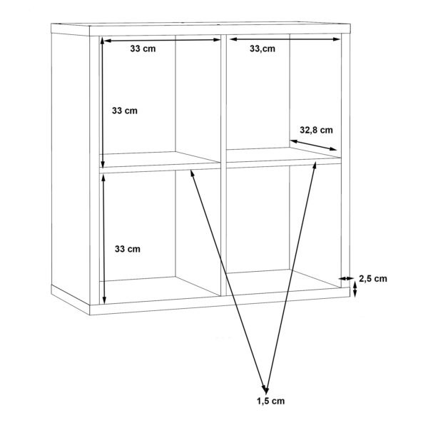Mauri Cube 2x2 Storage Unit in Matte Black | Self Assembly