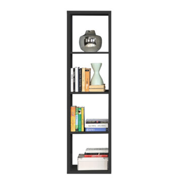 Mauri Cube 3 Shelves Storage Unit in Matte Black