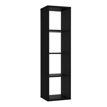Mauri Cube 3 Shelves Storage Unit in Matt Black