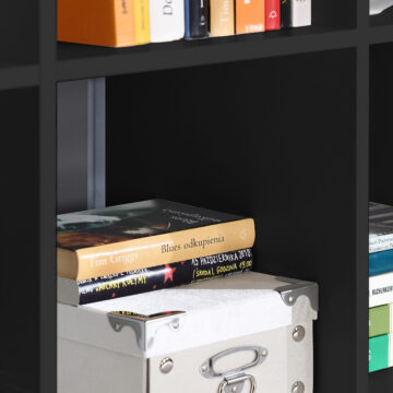 Mauri Cube 3 Shelves Storage Unit in Matte Black