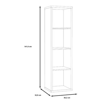 Mauri Cube 3 Shelves Storage Unit in Matte Black