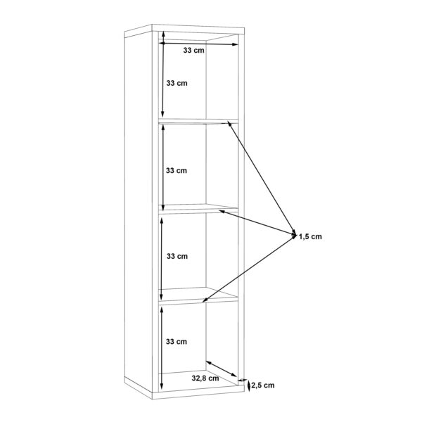 Mauri Cube 3 Shelves Storage Unit in Matte Black | Self Assembly