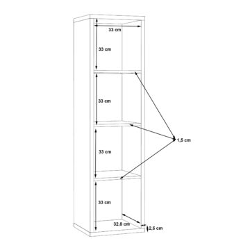 Mauri Cube 3 Shelves Storage Unit in Matte Black