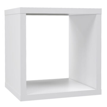 Mauri Cube Singular Storage Unit in White High Gloss/White