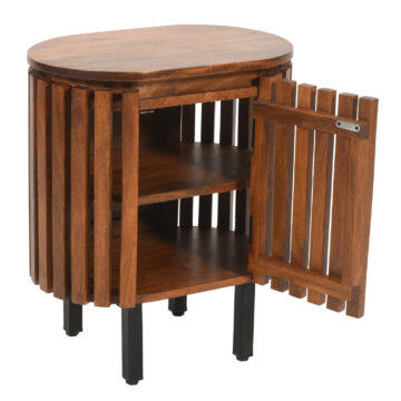 Taleda Slatted Mango Wood Bedside Table