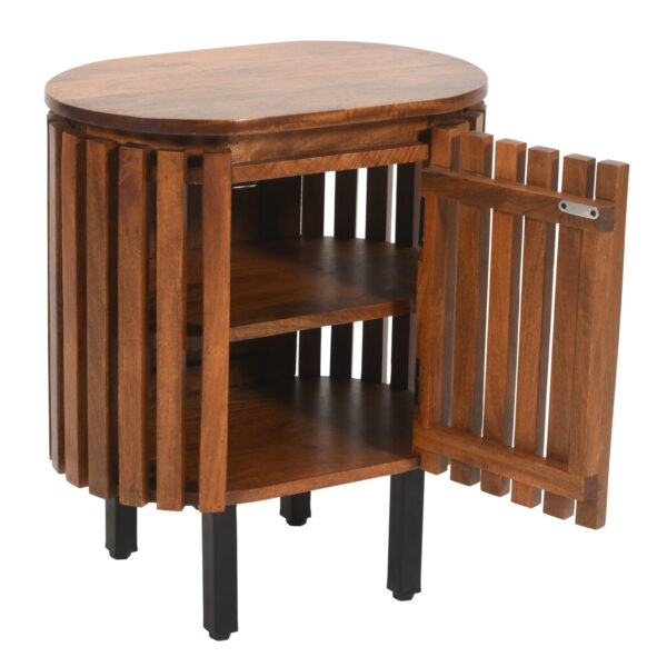 Taleda Slatted Mango Wood Bedside Table