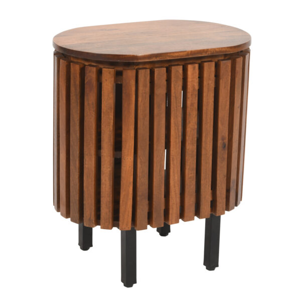 Taleda Slatted Mango Wood Bedside Table | Assembly Required