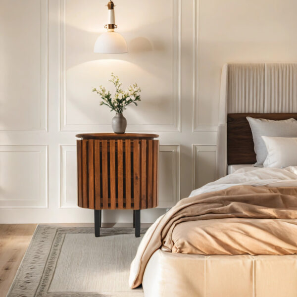 Taleda Slatted Mango Wood Bedside Table