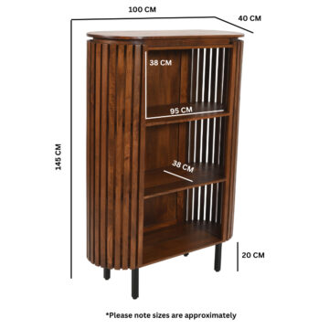 Taleda Slatted Mango Wood Bookcase