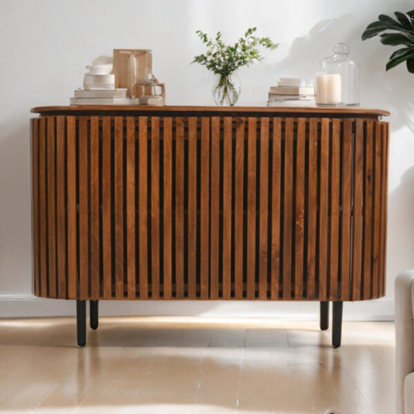 Taleda Slatted Mango Wood Large 2 Doors Sideboard | Assembly Required
