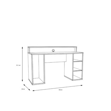 Tezaar Matt Black Gaming Desk | LED Lights