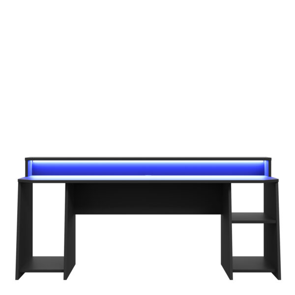 Tezaar Gaming Desk with Blue LED in Matt Black