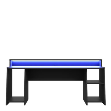 Tezaar Gaming Desk with Blue LED in Matt Black