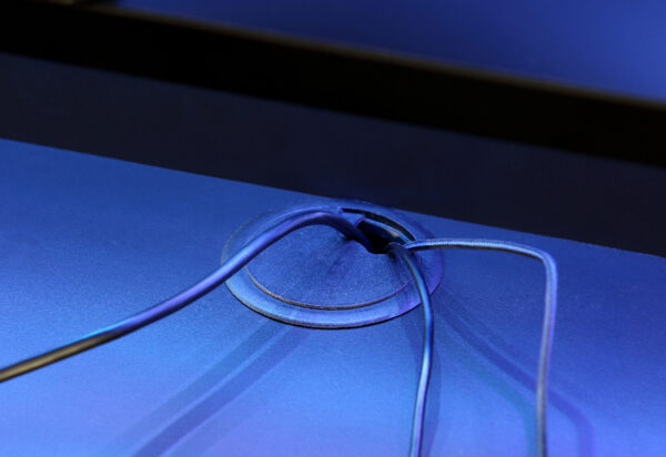 Tezaar Gaming Desk with Blue LED in Matte Black | Self Assembly