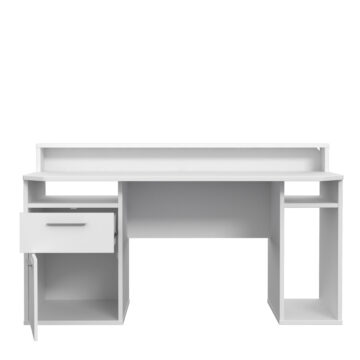 Tezaar White Gaming Desk | LED Lights