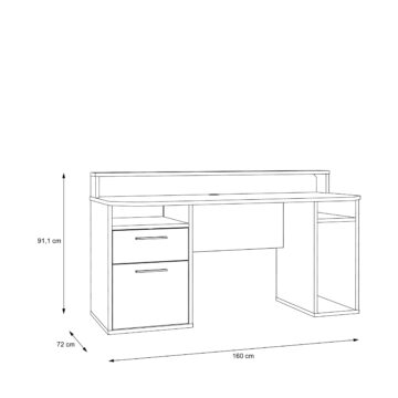 Tezaar White Gaming Desk | LED Lights