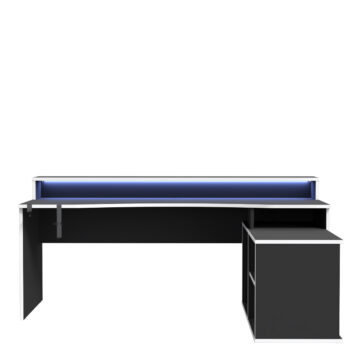 Tezaar Gaming Desk with LED in Black/White