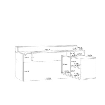 Tezaar Black & White Gaming Desk | LED Lights