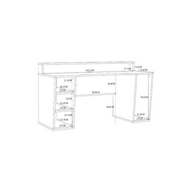 Tezaar Gaming Desk with LED in Black/White