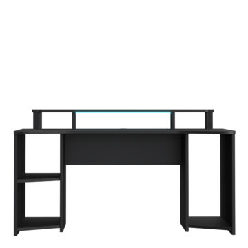 Tezaar Gaming Desk with LED in Matt Black