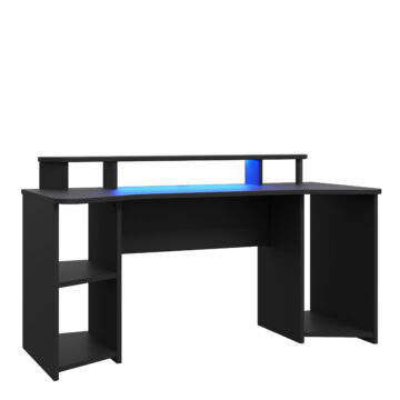Tezaar Gaming Desk with LED in Matt Black