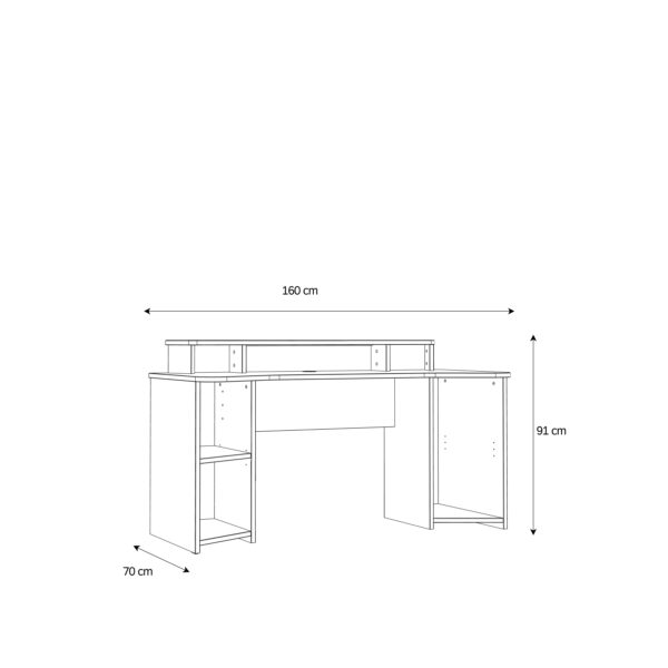Tezaar Gaming Desk with LED in Matte Black | Self Assembly