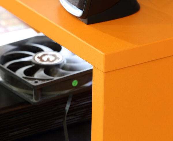 Tezaar Gaming Desk with LED in Matt Black/Orange | Self Assembly