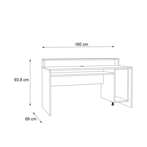 Tezaar Gaming Desk with LED in Matt Black/Orange | Self Assembly