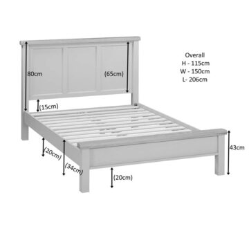 Wessex Grey 4’6 Double Panel Bed