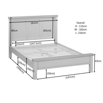Wessex Grey 5′ King Size Panel Bed