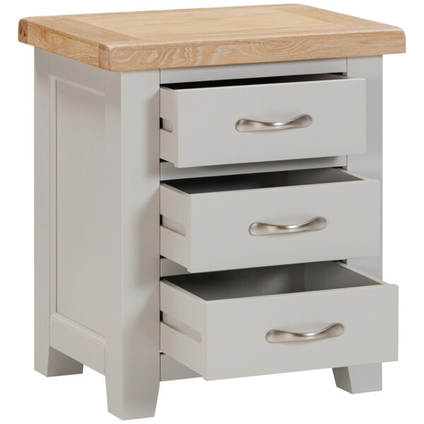Wessex Grey 3 Drawer Bedside
