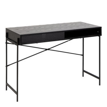 Anguson Black Office Desk | Sliding Door