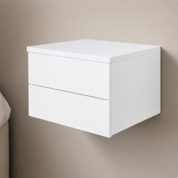 Avington White 2 Drawer Floating Bedside Table