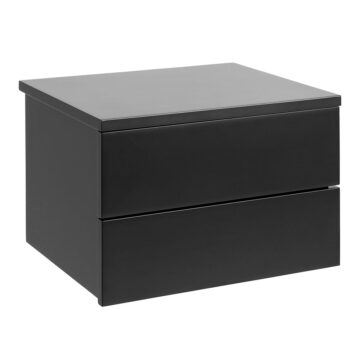 Avington Black 2 Drawer Floating Bedside Table