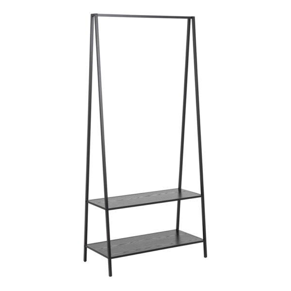 Milford Clothes Rack with 2 shelves in Black | Self Assembly