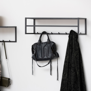 Milford Coat Rack in Black And Oak
