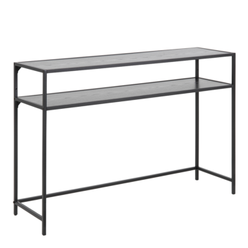Milford Black Metal Console Table | Black Top