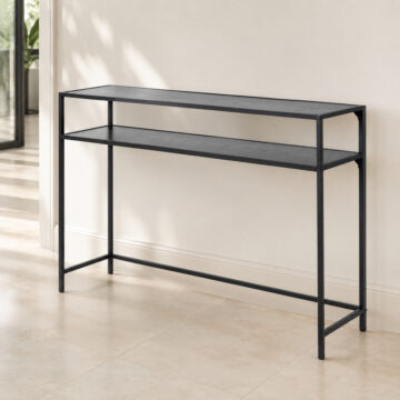 Milford Black Metal Console Table | Black Top