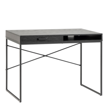 Milford 1 Drawer Office Desk in Ash Black