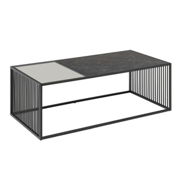 Stirlington Black Coffee Table | Black Metal Legs