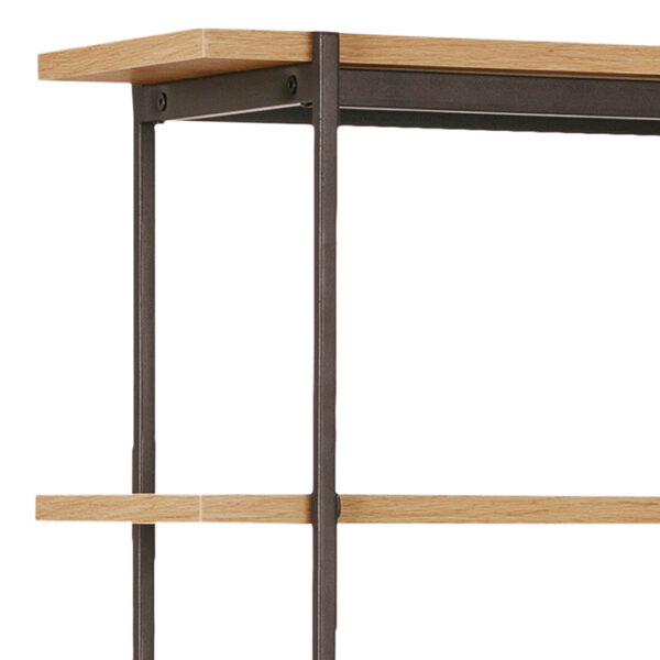 White Anguson Bookcase with 1 Sliding Door & 5 Shelves in Oak & Black | Self Assembly