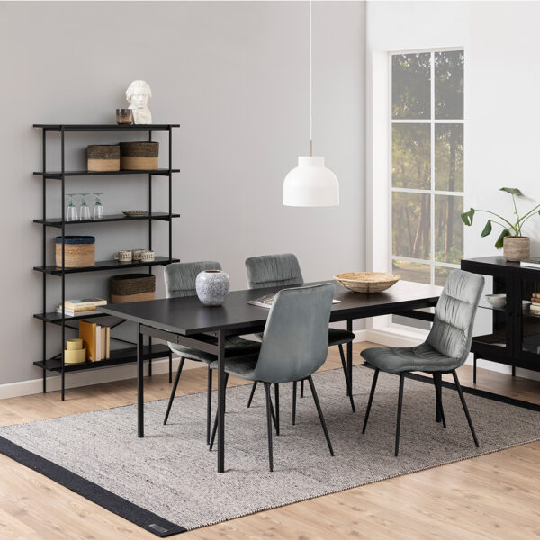 Anguson Bookcase with 5 Shelves in Black | Self Assembly Grey