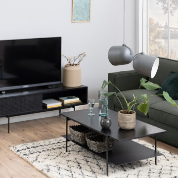 Cream Anguson Coffee Table in Black