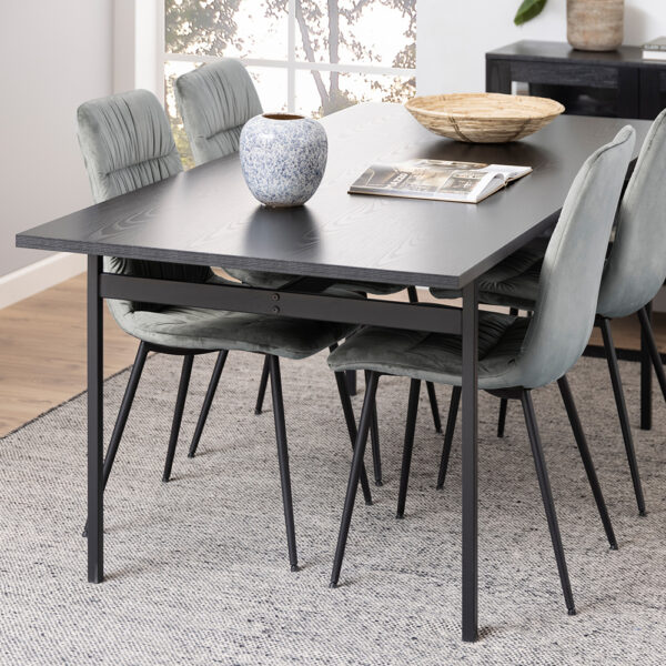 Anguson Dining Table in Black | Self Assembly