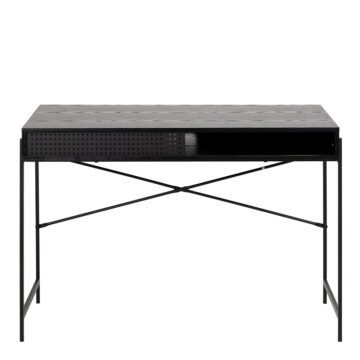 Anguson Office Desk with Sliding Door in Black