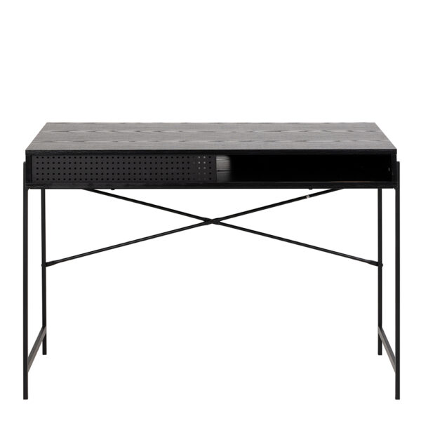 Anguson Office Desk with Sliding Door in Black