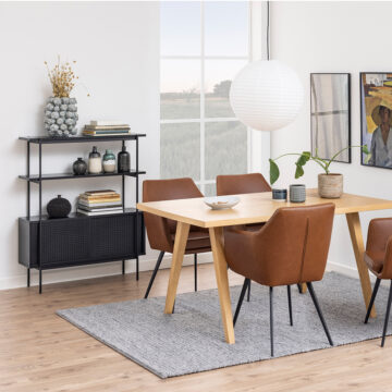 Anguson Small Bookcase with 2 Sliding Doors in Black Grey